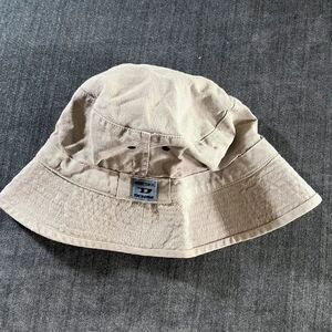Diesel Denim beige canvas bucket hat.